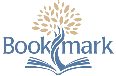 Bookmark Bookstores Tree Growing out of Book Logo